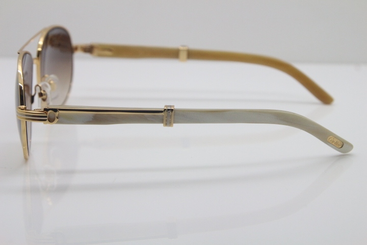 New Style Cartier 569 White Buffalo Horn Glasses Exquisite Brand Glasses