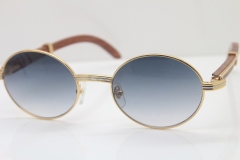 Cartier Hot Unisex 7550178 Wood 18K Gold Sunglasses Vintage Sun Glasses Size:57