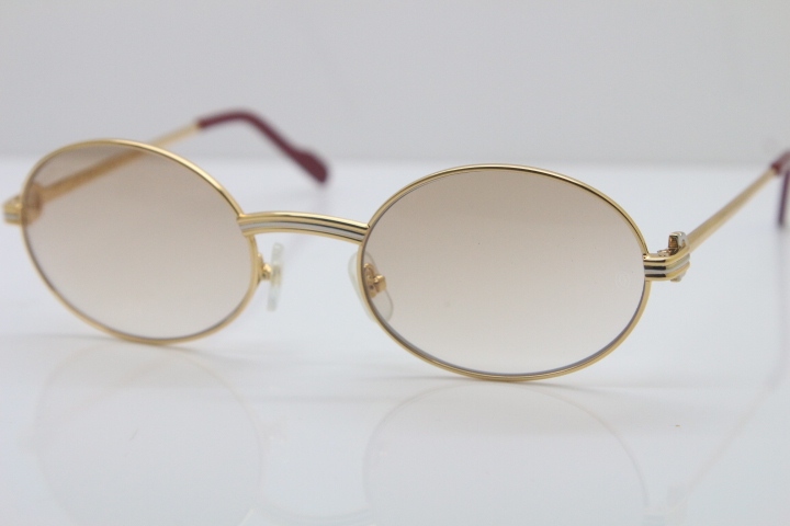 Wholesale Cartier CT 1188008 Sunglasses in Gold Brown Lens