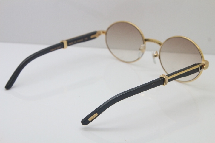 Wholesale Cartier CT 7550178 Vintage Sunglasses Original Black Buffalo horn Sun Glasses in Size:57