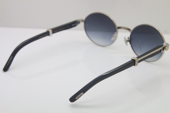 Wholesale Cartier CT 7550178 Vintage Sunglasses Original Black Buffalo horn Sun Glasses in Size:57