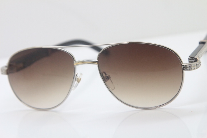 Carter CT Smaller/Big Stones 569 Genuine Natural Original Black Buffalo horn Sunglasses Gold Brown Lens