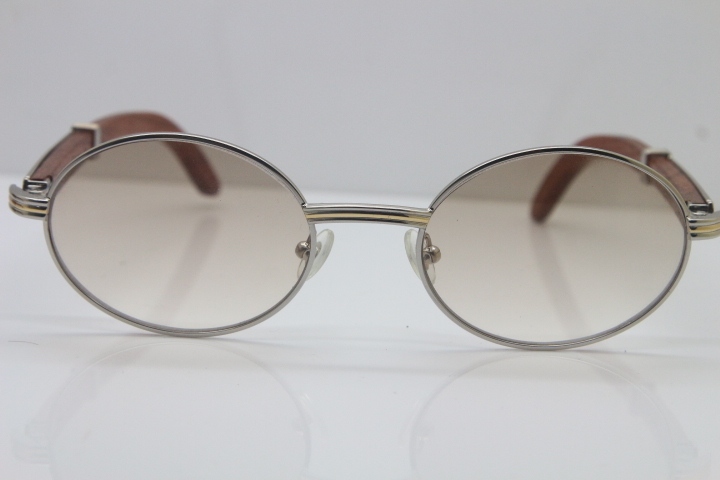 Cartier Hot 7550178 Wood Sunglasses Vintage Unisex Original Sun Glasses  Wholesale 18K Gold Sunglasses Size:55