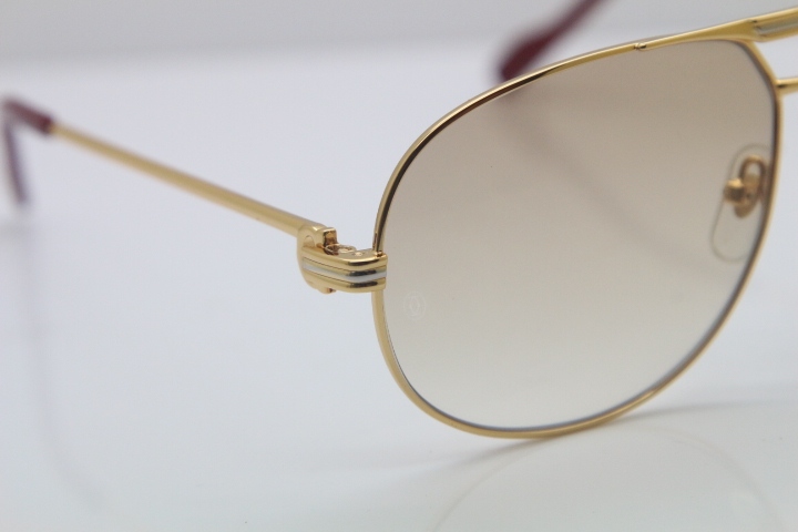 Cartier 1038366 Sunglasses Gold Brown Lens