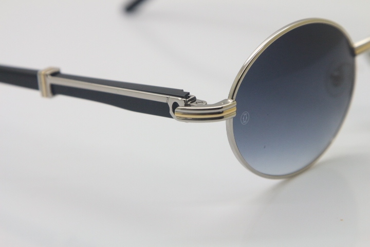 Wholesale Cartier CT 7550178 Vintage Sunglasses Original Black Buffalo horn Sun Glasses in Size:57