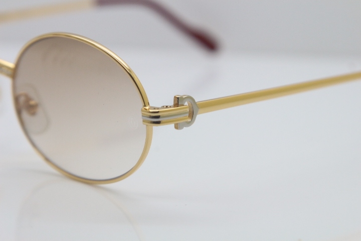 Wholesale Cartier CT 1188008 Sunglasses in Gold Brown Lens