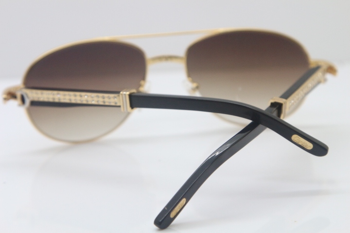 Carter CT Smaller/Big Stones 569 Genuine Natural Original Black Buffalo horn Sunglasses Gold Brown Lens