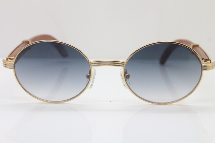 Cartier Hot 7550178 Wood Sunglasses Vintage Unisex Original Sun Glasses  Wholesale 18K Gold Sunglasses Size:55