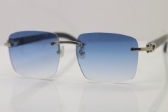 Wholesale High-end brand Carter CT8300816 Rimless Original Black Buffalo Horn Sunglasses in Gold Brown Lens Hot