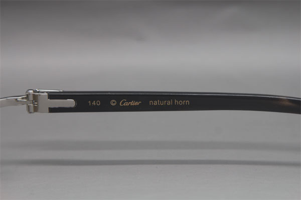 Wholesale High-end brand Cartier Rimless Original Black Buffalo Horn 3524011 Sunglasses In Gold Brown Lens