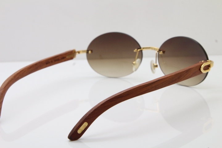Wholesale High-end brand Carter Original Rimless Decor Wood frame T8307003 sunglasses men luxury brand Glasses gold wood glasses frames