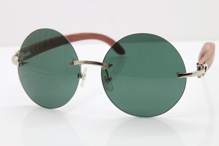 Hot Cartier CT3524012 Rimless Original Wood Sunglasses Size:57