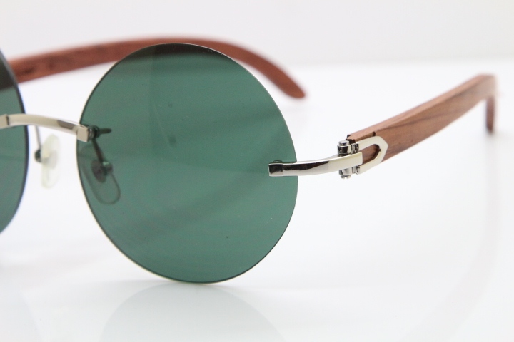 Hot Cartier CT3524012 Rimless Original Wood Sunglasses Size:57