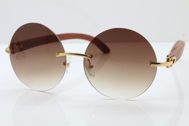 Hot Cartier CT3524012 Rimless Original Wood Sunglasses Size:57