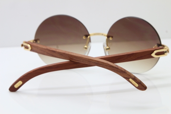 Hot Cartier CT3524012 Rimless Original Wood Sunglasses Size:57