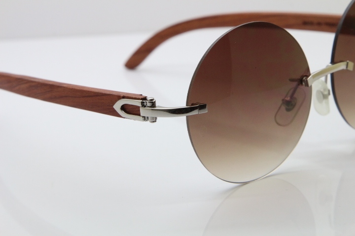 Hot Cartier CT3524012 Rimless Original Wood Sunglasses Size:57