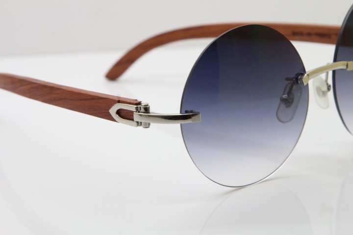 Hot Cartier CT3524012 Rimless Original Wood Sunglasses Size:57