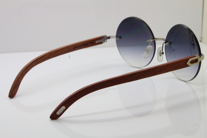 Hot Cartier CT3524012 Rimless Original Wood Sunglasses Size:57