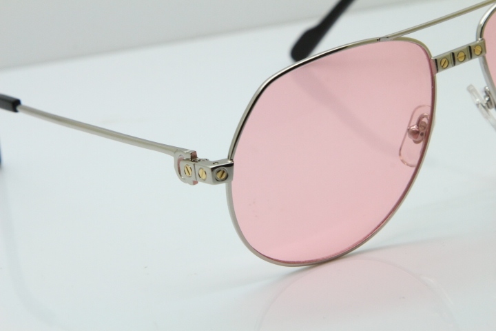 2018 New Cartier 1324912 Sunglasses in Gold Pink Lens