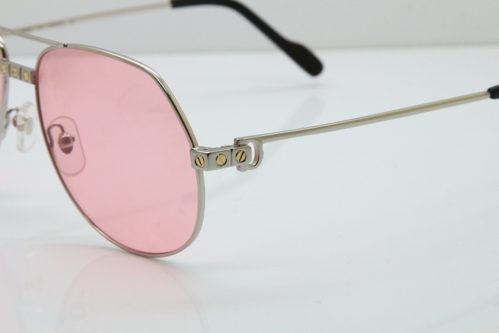 2018 New Cartier 1324912 Sunglasses in Gold Pink Lens