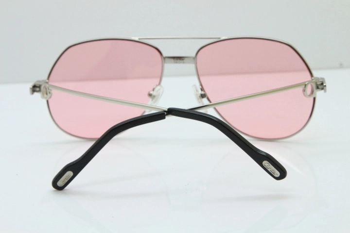 2018 New Cartier 1324912 Sunglasses in Gold Pink Lens