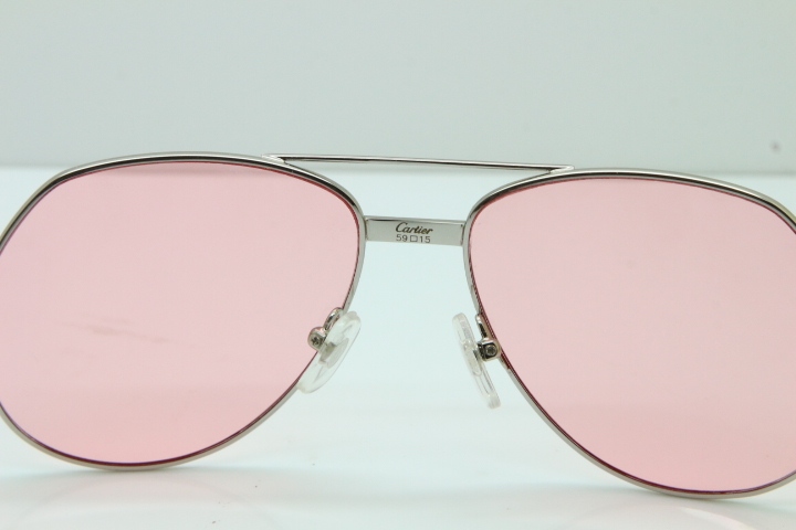 2018 New Cartier 1324912 Sunglasses in Gold Pink Lens