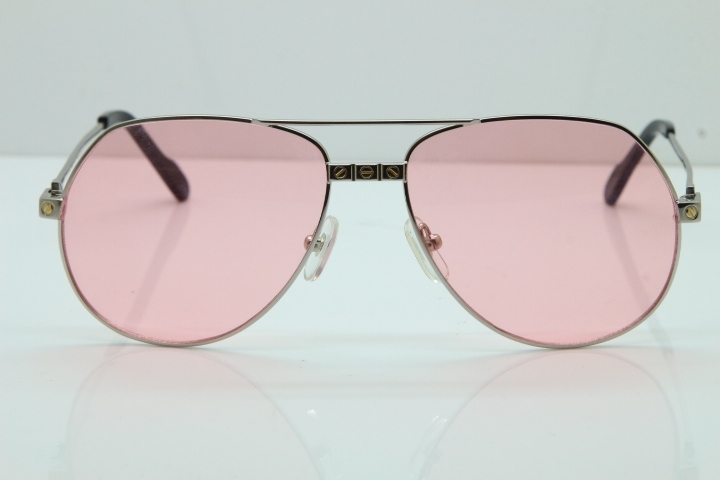 2018 New Cartier 1324912 Sunglasses in Gold Pink Lens