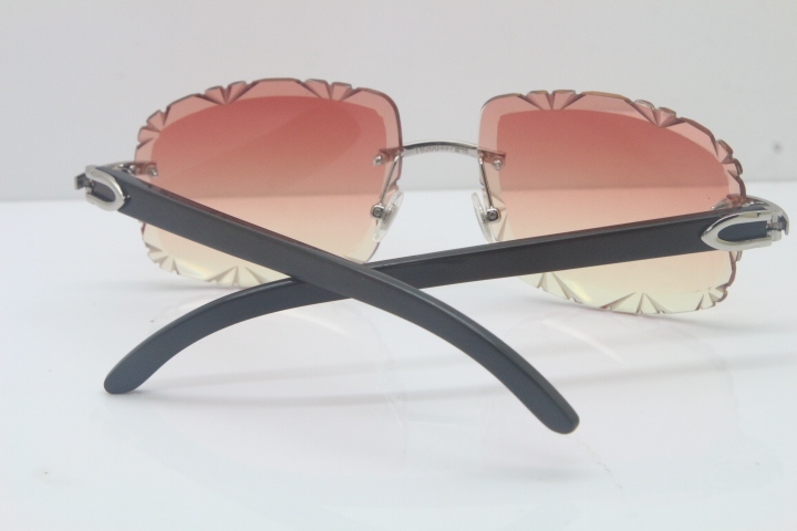 2018 New Cartier Rimless 3524012A Black Buffalo Sunglasses Gold Pink Limited edition