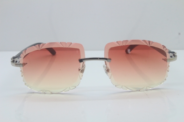 2018 New Cartier Rimless 3524012A Black Buffalo Sunglasses Gold Pink Limited edition