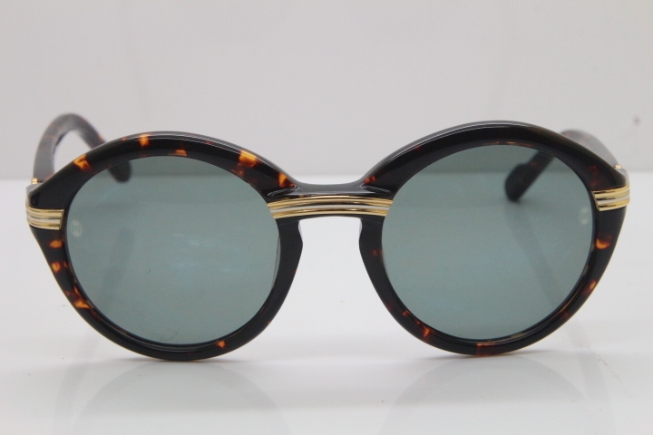 Cartier 1991 Vintage 1125108 Original Sunglasses In Tortoise Mix Gold Dark Lens