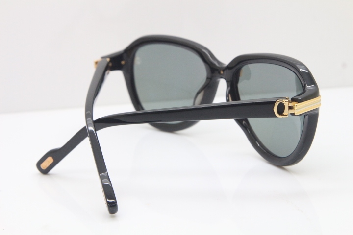 Cartier 1991 Vintage 1136125 Original Sunglasses In Black Mix Gold Dark Lens