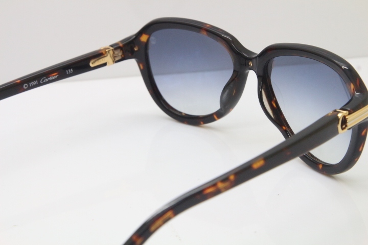 Cartier 1991 Vintage 1136125 Original Sunglasses In Tortoise Mix Gold Gray Lens