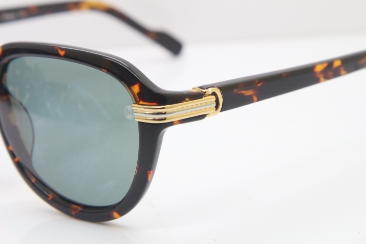 Cartier 1991 Vintage 1136125 Original Sunglasses In Tortoise Mix Gold Dark Lens