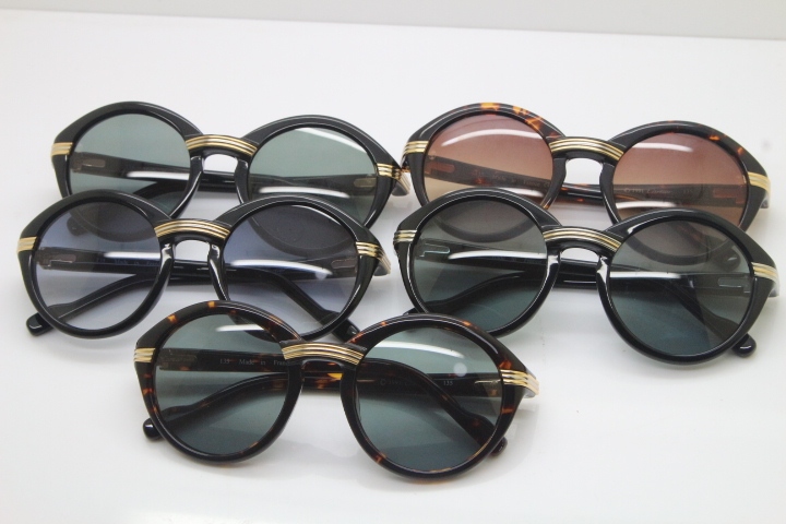 Cartier 1991 Vintage 1125108 Original Sunglasses In Tortoise Mix Gold Dark Lens