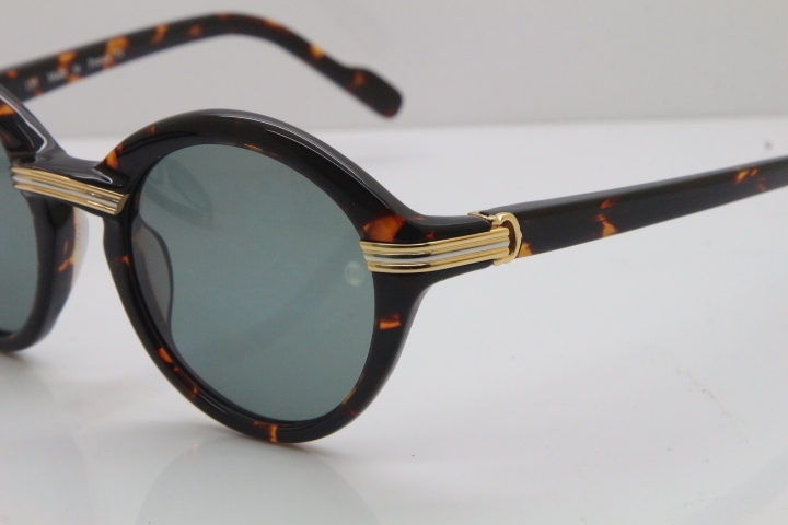 Cartier 1991 Vintage 1125108 Original Sunglasses In Tortoise Mix Gold Dark Lens