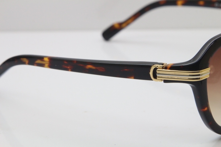 Cartier 1991 Vintage 1136125 Original Sunglasses In Tortoise Mix Gold Brown Lens
