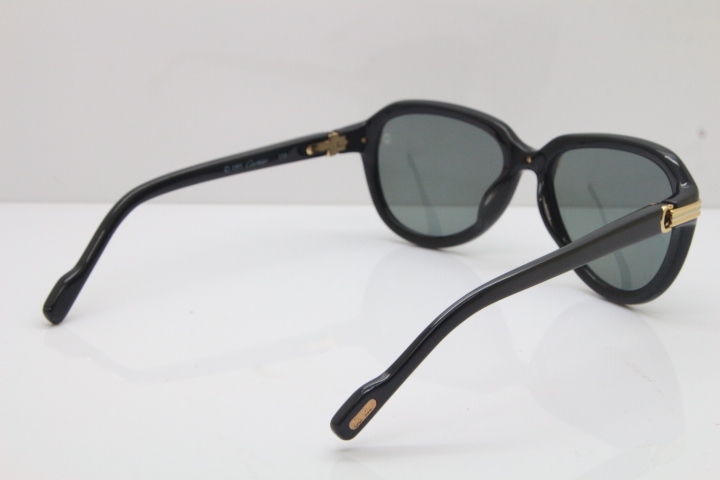 Cartier 1991 Vintage 1136125 Original Sunglasses In Black Mix Gold Dark Lens