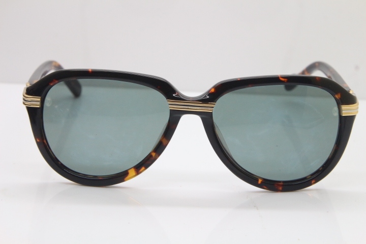 Cartier 1991 Vintage 1136125 Original Sunglasses In Tortoise Mix Gold Dark Lens