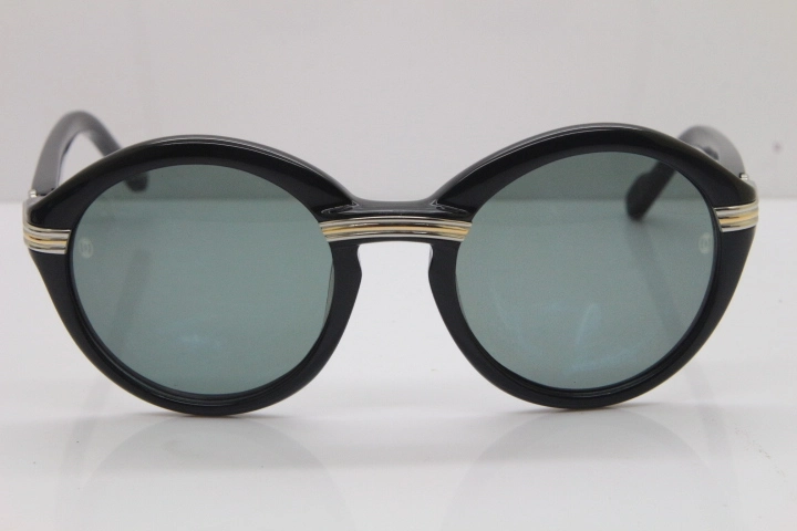 Cartier 1991 Vintage 1125108 Original Sunglasses In Black Mix Silver Dark Lens