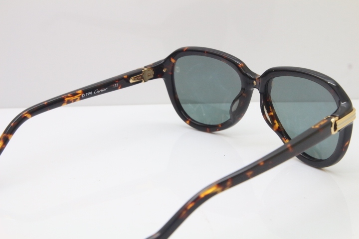 Cartier 1991 Vintage 1136125 Original Sunglasses In Tortoise Mix Gold Dark Lens