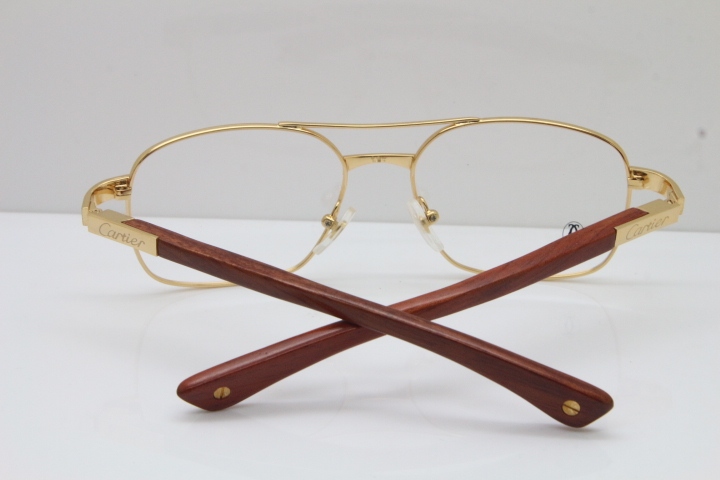 Cartier EDITON SANTOS DUMONT Wood 5037821 Original Eyeglasses In Gold