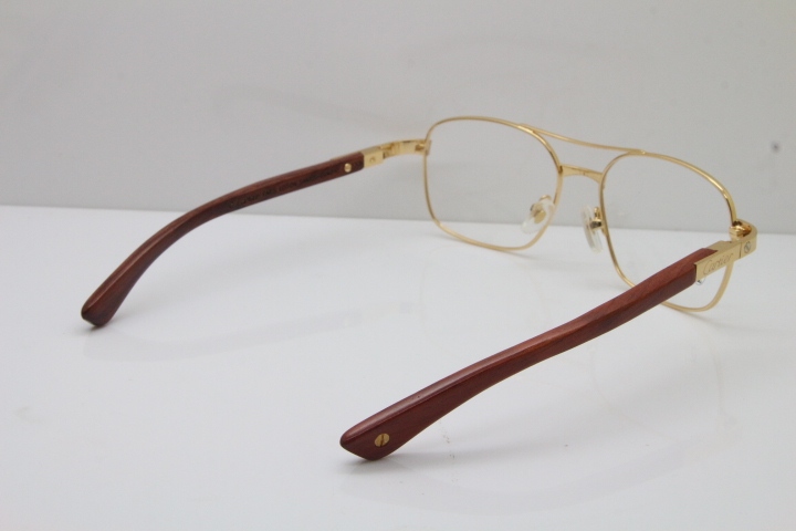 Cartier EDITON SANTOS DUMONT Wood 5037821 Original Eyeglasses In Gold