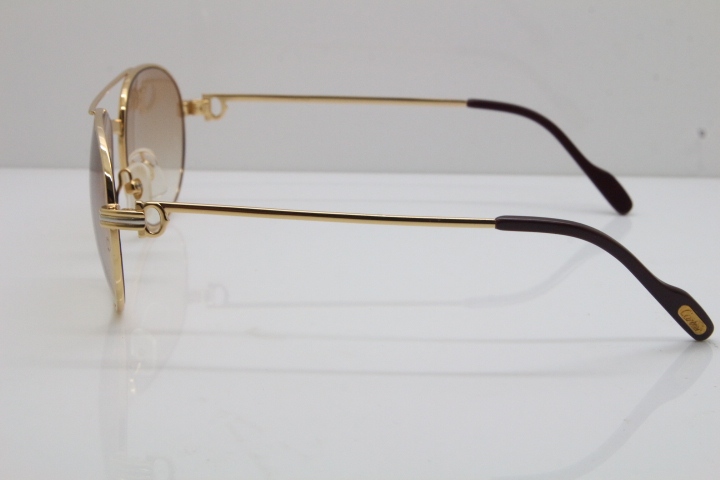 Cartier 1191437 Original Sunglasses In Gold Brown Lens