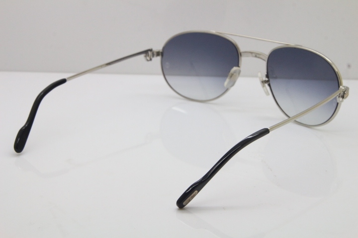Cartier 1191437 Original Sunglasses In Silver Brown Lens