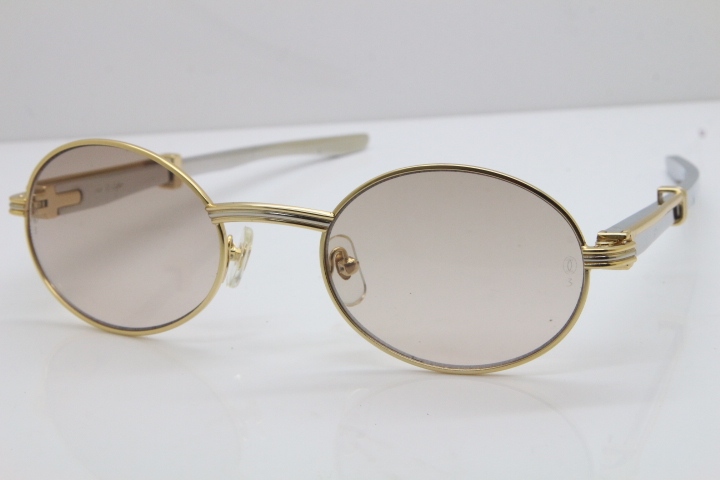 Cartier 7550178 Vintage Original Stainless Steel Sunglasses in Gold Brown Lens Size：53