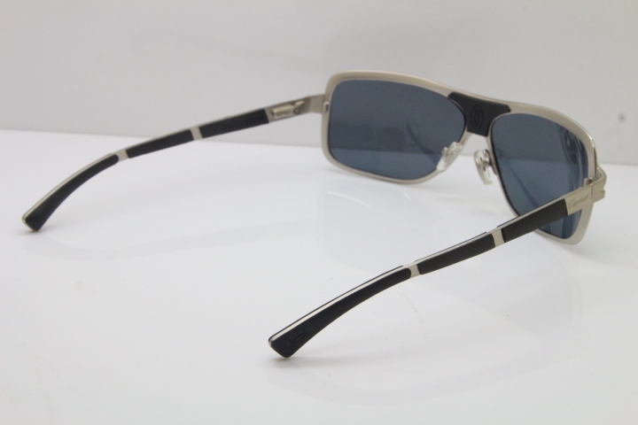 CARTIER T8200703 Original Sunglasses In Silver Dark Lens