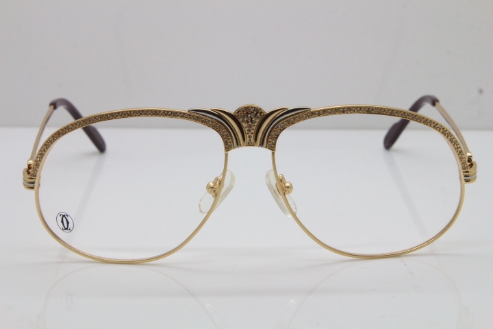 Cartier Crown Diamond 1112530 Original Eyeglasses In Gold