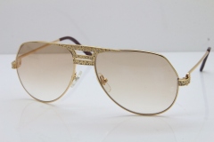 Cartier Diamond 1130036 Original Sunglasses In Gold Brown Lens