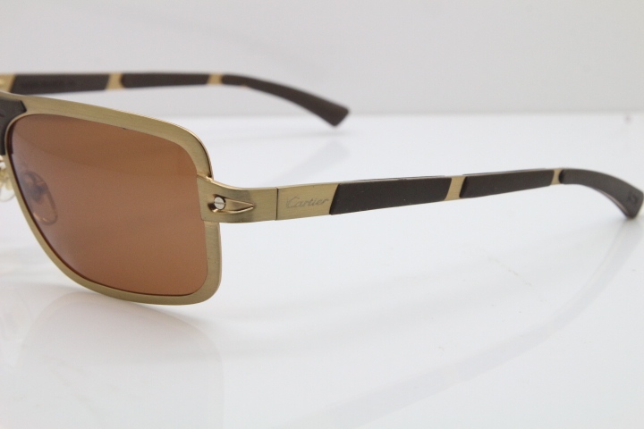 CARTIER T8200703 Sunglasses In Gold Brown Lens