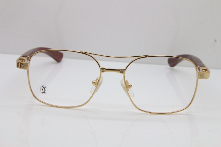 Cartier EDITON SANTOS DUMONT Wood 5037821 Original Eyeglasses In Gold